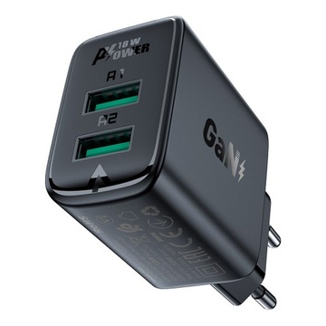 SUPER JAKOŚĆ ŁADOWARKA SIECIOWA 2X USB 18W QC 3.0