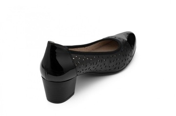 Caprice czarne ażurowe damskie przewiewne buty czółenka pantofelki 39