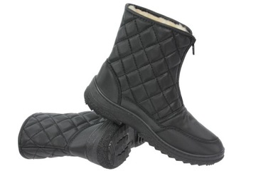 DAMSKIE PIKOWANE WEŁNA CIEPŁE ŚNIEGOWCE czarny 42