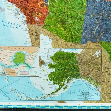 Настенная карта США «КОРК» ПИНБОРД