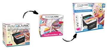 АЛКОГОЛЬНЫЕ МАРКЕРЫ 80 ШТ. Маркеры Маркеры Двусторонние маркеры RAWMARK + СУМКА