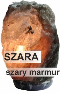 Соляная лампа 4-5 кг серой соли, основание из серого мрамора.