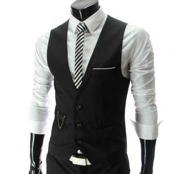 Vests Men V Neck Sleeveless Button Pocket Blazer S