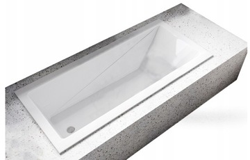 wanna prostokątna modern SLIM 170x70 akryl Besco