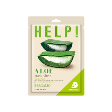 Nawilżająca maska w płachcie BERGAMO HELP z aloesem, 25 ml