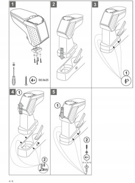Подлокотник с адаптером для Renault Zoe, 2017-2019, ARM2-Черный
