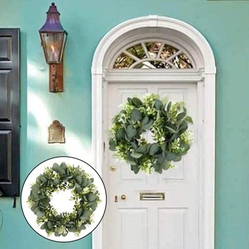 Искусственный эвкалиптовый венок дверной венок венок из листьев эвкалиптовый венок