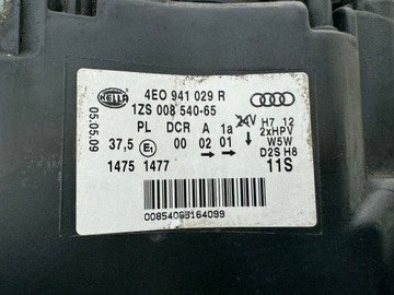 AUDI A8 D3 BI-XENON SVĚTLO LEVÝ PRAVÁ PŘEDNÍ SVĚTLOMET EUR NATÁČECÍ - SUPER