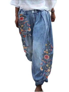 Kwiatowe Jeansy Dzwony – Wygodne I Stylowe Spodnie Dla Kobiet Eleganckie