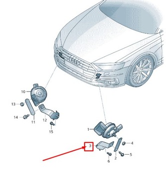 KLAKSON SIGNÁL ZVUKOVÝ AUDI A8 D5 4N 8X0951223B