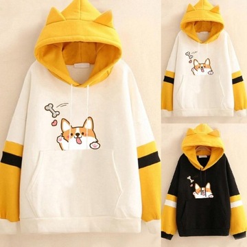 Kawaii Bluzy Shiba Inu Bluza damska Japoński Akita