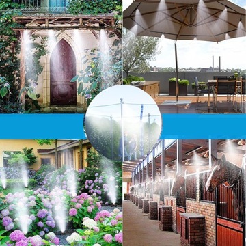 Система охлаждения и увлажнения воды с распылителем воды для патио и сада, 12 м