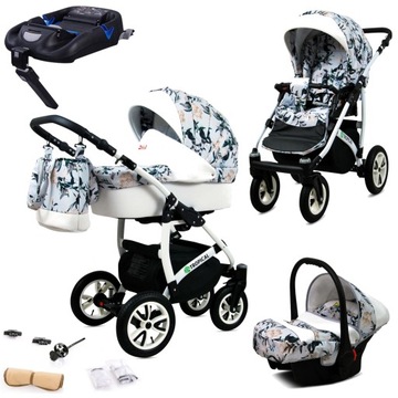Wózek 4w1 dziecięcy BabyLux Tropical + baza Isofix