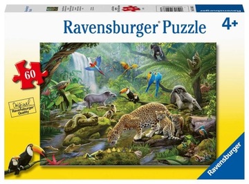 RAVENSBURGER PUZZLE DLA DZIECI 2D: ZWIERZĘTA Z LASU TROPIKALNEGO 60 ELEMENT