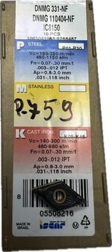 Płytki tokarskie ISCAR DNMG 110404-NF IC8150