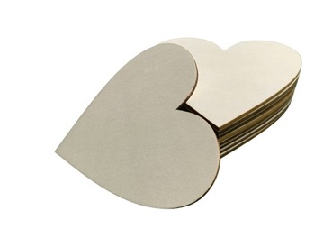 SERCA DREWNIANE SERCE DECOUPAGE 7,5CM 10SZT