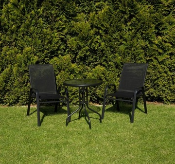 Мебель для балкона, террасы, садовая мебель, стол и стулья, черный