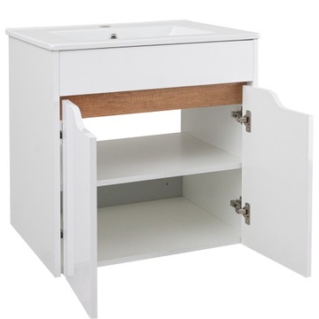 Шкафчик для ванной комнаты с умывальником, 80 дверей, глянцевый