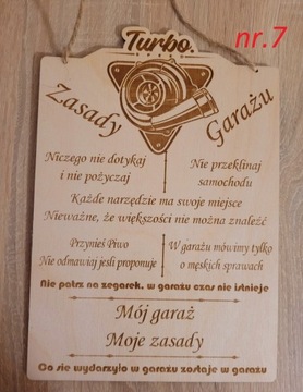 Правила гаража Забавный знак Подарочная фанера