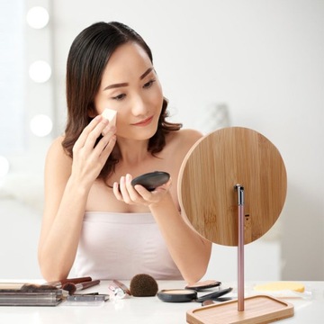 Деревянный стол с зеркалом, портативный светодиодный светильник для макияжа