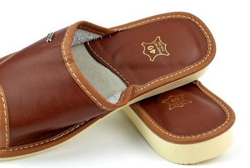 ТАПОЧКИ КОЖАНЫЕ ДОМАШНИЕ ТАПОЧКИ PL QUALITY ТАПОЧКИ, размер 38 - 24,5 см