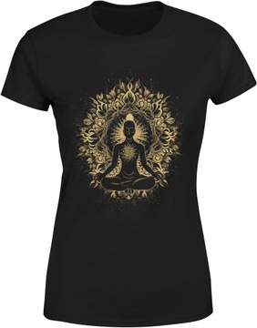 BUDDA JOGA YOGA KOSZULKA DAMSKA MEDYTACJA CZARNA S BLUZKA TSHIRT DAMSKI