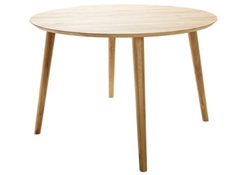 STÓŁ Okrągły Drewniany 120 cm Dąb Retro STOCKHOLM