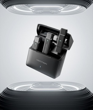 Комплект беспроводных петличных микрофонов Vention, 2 шт., с чехлом для зарядки