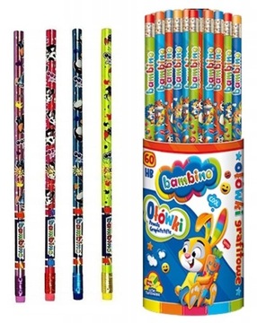 OŁÓWEK DREWNIANY Z GUMKĄ HB BAMBINO 1szt.