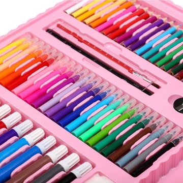 Художественный набор для рисования 208 шт в чемодане фломастеры КРАСКИ мелки