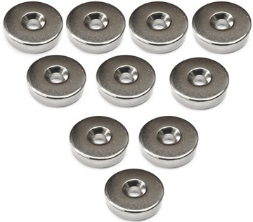 MAGNESY NEODYMOWE 14x5 mm POD WKRĘT Z Otworem 7x3,5 Okrągłe Pierścieniowe