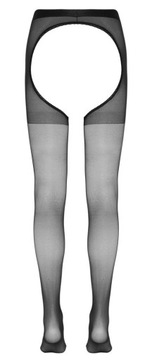 Cottelli LEGWEAR - Seksowne Czarne Rajstopy Całkowicie Bez Krocza L/XL