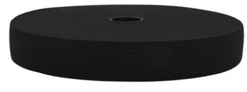 GUMA DZIANA 2,5cm Gumka Odzieżowa Płaska 25mm - Czarna