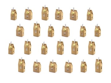 KALENDARZ ADWENTOWY DOMKI PAPIER KRAFT ŚWIĘTA