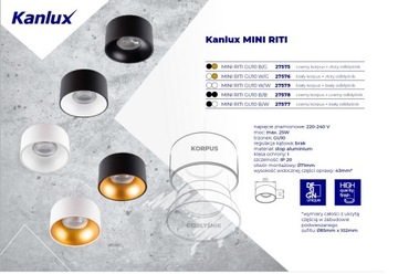 Kanlux MINI RITI GU10 Ч/Б встраиваемый трубчатый светильник