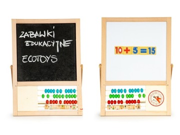 TABLICA EDUKACYJNA DWUSTRONNA MAGNETYCZNA I DO PISANIA KREDĄ LICZYDŁO CYFRY