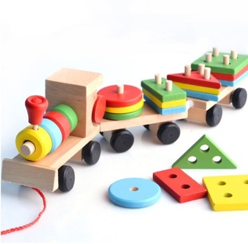 ДЕРЕВЯННЫЙ ПОЕЗД LT292 С СОРТИРОВКОЙ БЛОКОВ МОНТЕССОРИ