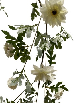 Girlanda Kwiatowa Stokrotki Sztuczne Kwiaty Biała Zwisająca Dekoracja 180cm