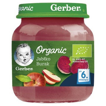 GERBER ORGANIC Deserek Jabłko burak dla niemowląt po 6. miesiącu 125g