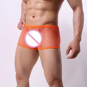CLEVER-MENMODE Sexy Mesh Underwear Men Fishnet Box