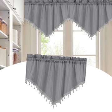 Подзор треугольный на окно Карман для столба для фермерского дома, маленький, короткий, серый