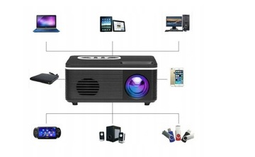 PRZENOŚNY RZUTNIK MINI PROJEKTOR FULL LCD HD