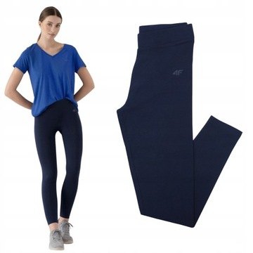 ЛЕГИНГИ СПОРТИВНЫЕ ЖЕНСКИЕ 4F ХЛОПКОВЫЕ ТРЕНИРОВОЧНЫЕ КОЛГОТКИ ДЛЯ БЕГА, ДЛИННЫЕ