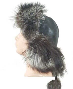 ШАПКА ПИЛОТ ЖЕНСКАЯ, ЛИСА, Натуральное серебро