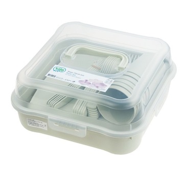 НАБОР ДЛЯ ПИКНИКА 32 ЭЛЕМЕНТА ЧАШКИ КОНТЕЙНЕР ДЛЯ СТОЛОВЫХ ПРИБОРОВ