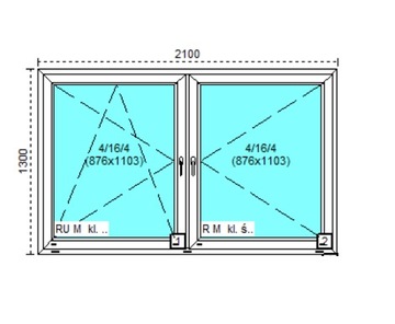 Дешевое окно ПВХ RU+R 1x Антрацит 210х130