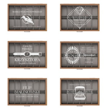 Шкатулка для часов 12 шт. Органайзер с гравировкой Подарок на день рождения