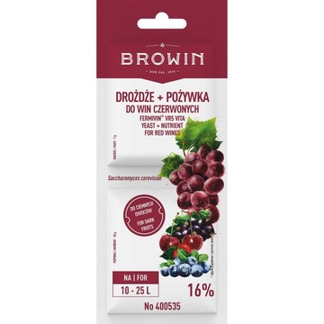 Drożdże z pożywką do win czerwonych zestaw