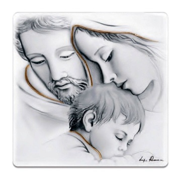 Картина нарисована сепия на деревянном священном семействе сувенирное крещение гравирование