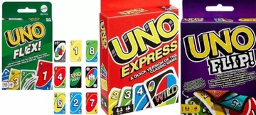 Mattel Uno Flex + Gra Uno Express + Karty Uno Flip